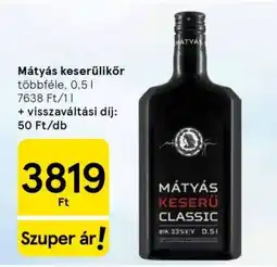 Tesco Mátyás keserűlikőr ajánlat