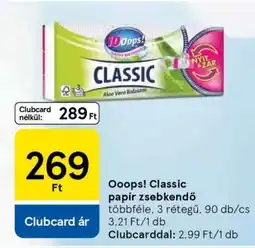 Tesco Ooops! Classic papír zsebkendő ajánlat