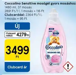Tesco Coccolino Sensitive mosógél gyors mosáshoz ajánlat