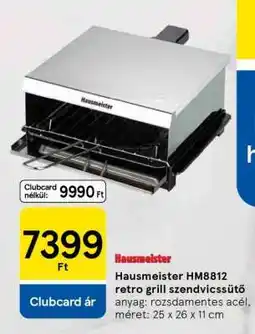 Tesco Hausmeister HM8812 retro grill szendvicssütő ajánlat