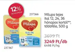 Rossmann Milupa tejes ital ajánlat