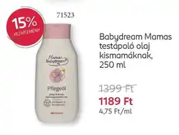 Rossmann Babydream Mamas testápoló olaj kismamáknak, 250 ml ajánlat