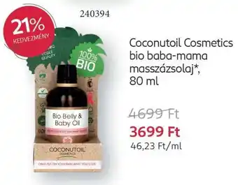 Coconutoil Cosmetics bio baba-mama masszázsolaj*, 80 ml