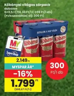 Interspar Kőbányai világos sörpack ajánlat
