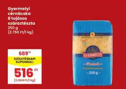 Interspar Gyermelyi cérnácska 8 tojásos száraztészta ajánlat