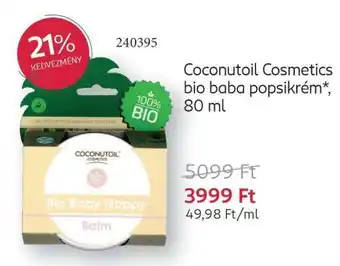 Coconutoil Cosmetics bio baba popsikrém*, 80 ml