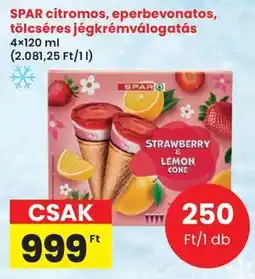 Interspar SPAR citromos, eperbevonatos tölcséres jégkrémválogatás ajánlat