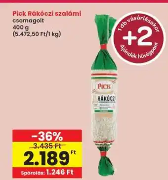 Interspar PICK Rákóczi szalámi ajánlat