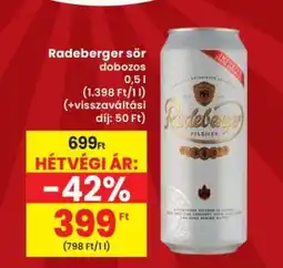 Interspar Radeberger sör dobozos ajánlat
