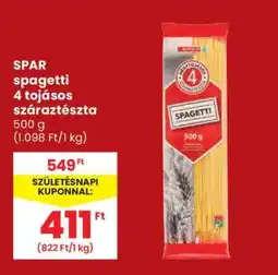 Spar SPAR spagetti 4 tojásos száraztészta ajánlat