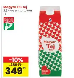 Spar Magyar ESL tej ajánlat