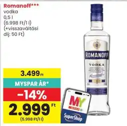 Spar ROMANOFF Vodka ajánlat