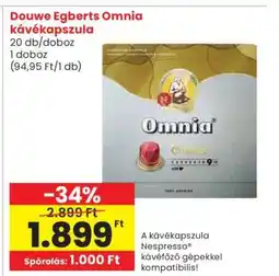 Spar Douwe Egberts Omnia kávékapszula ajánlat
