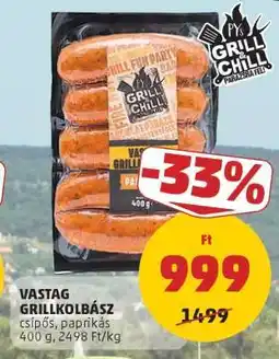 PENNY Vastag Grillkolbász ajánlat