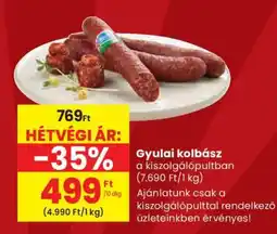 Spar Gyulai kolbász ajánlat