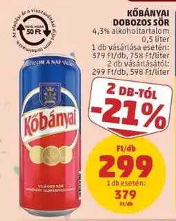 PENNY Kőbányai Dobozos Sör ajánlat