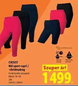 Lidl CRIVIT Női sport capri / -rövidnadrág ajánlat