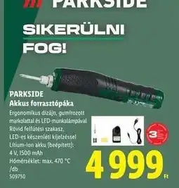 Lidl PARKSIDE Akkus forrasztópáka ajánlat