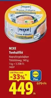 Lidl NIXE Tonhalfilé ajánlat