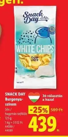 Lidl SNACK DAY Burgonya-szirom ajánlat