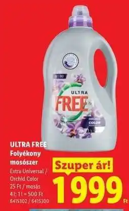 Lidl ULTRA FREE Folyékony mosószer ajánlat