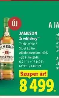 Lidl JAMESON Ír whiskey ajánlat