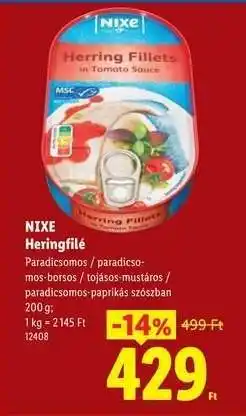 Lidl NIXE Heringfilé ajánlat