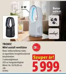 Lidl TRONIC Mini asztali ventilátor ajánlat