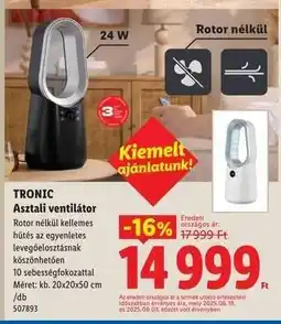 Lidl TRONIC Asztali ventilátor ajánlat
