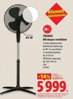 Lidl TRONIC Állványos ventilátor ajánlat