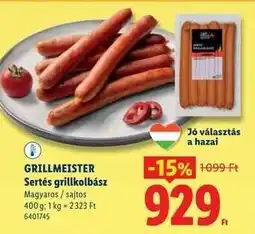 Lidl GRILLMEISTER Sertés grillkolbász ajánlat