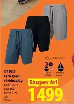 Lidl CRIVIT Férfi sport rövidnadrág ajánlat