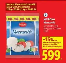 Lidl MILBONA Mozzarella ajánlat