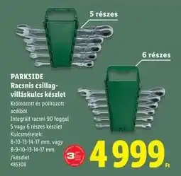 Lidl PARKSIDE Racsnicsillag-villáskulcs készlet ajánlat