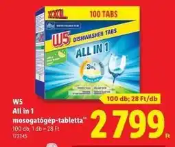 Lidl W5 All in 1 mosogatógép-tabletta ajánlat