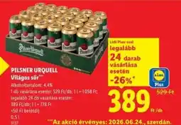 Lidl Pilsner Urquell ajánlat