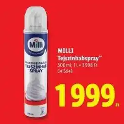 Lidl Milli tejszínhabspray ajánlat