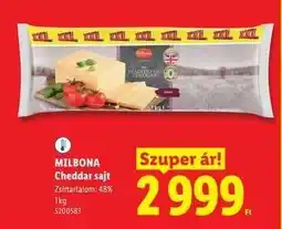 Lidl MILBONA Cheddar sajt ajánlat