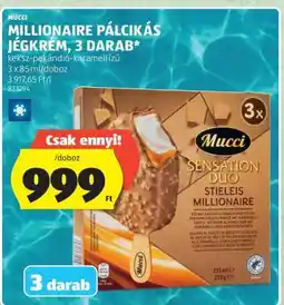 ALDI Mucci Millionaire Pálcikás Jégkrém, 3 darab ajánlat