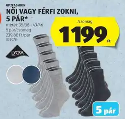 ALDI Női vagy férfi zokni, 5 pár ajánlat
