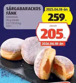 ALDI Sárgabarackos Fánk ajánlat