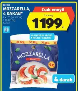ALDI Cucina Mozzarella, 4 darab ajánlat