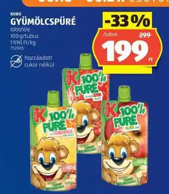 ALDI Kubu Gyümölcspüré ajánlat