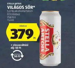 ALDI STELLA ARTOIS Világos sör ajánlat