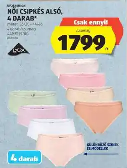 ALDI UP2FASHION Női Csipkés Alsó, 4 Darab ajánlat