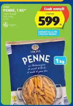 ALDI Cucina Penne, 1 kg ajánlat