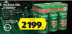 ALDI Dreher Világos Sör, 6 doboz ajánlat