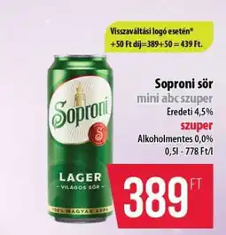 Coop Soproni sör ajánlat