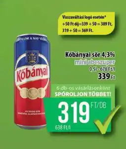 Coop Kőbányai sör 4,3% ajánlat