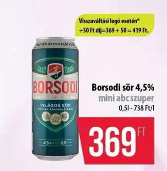 Coop Borsodi sör 4,5% ajánlat